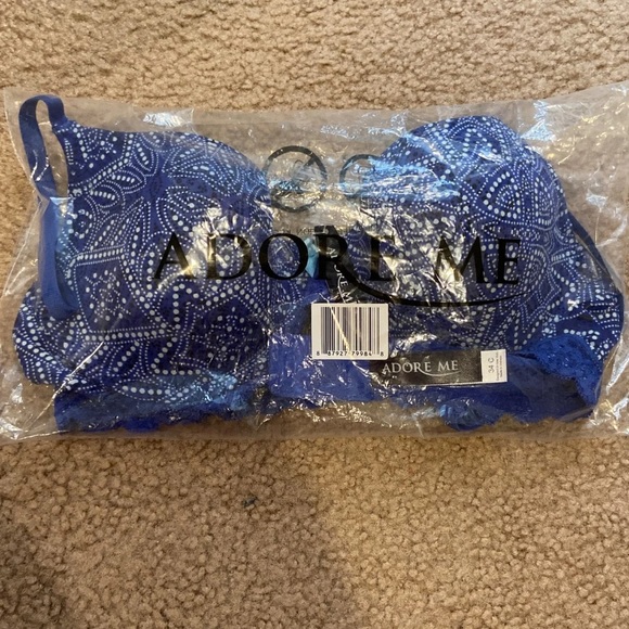 🆕Adore me blue banana print bra NWT - Picture 6 of 6
